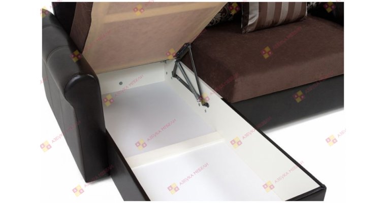 Рейн-Люкс  Страйп Темный угловой диван